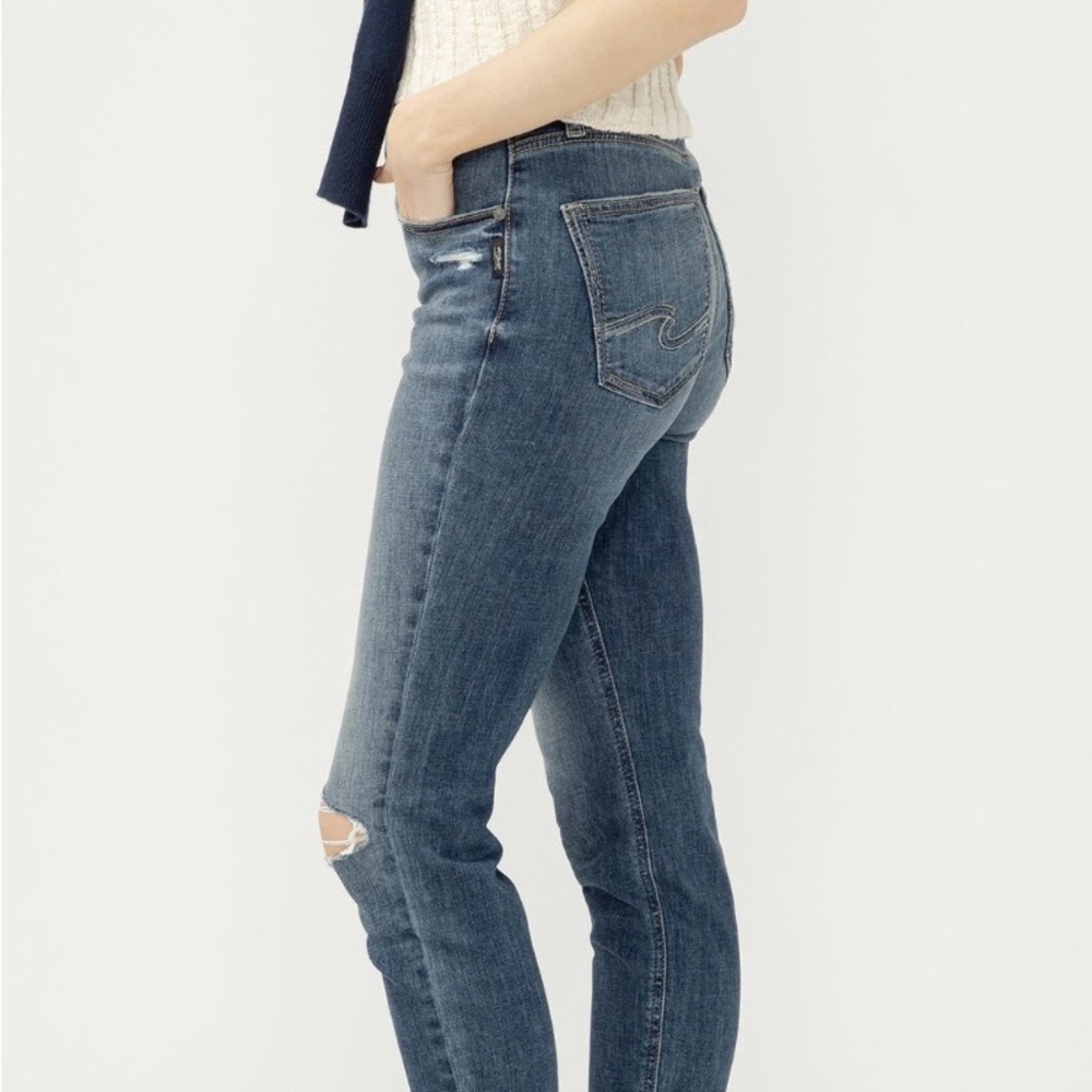 Silver Jeans Avery Destroy Wash Skinny Jeans